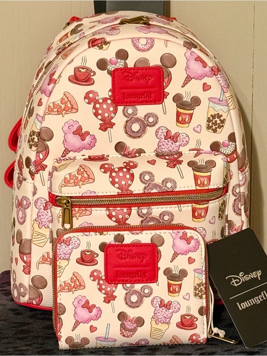 Loungefly Handbags - Loungefly Disney Snacks Print Mini Backpack and Wallet Set
